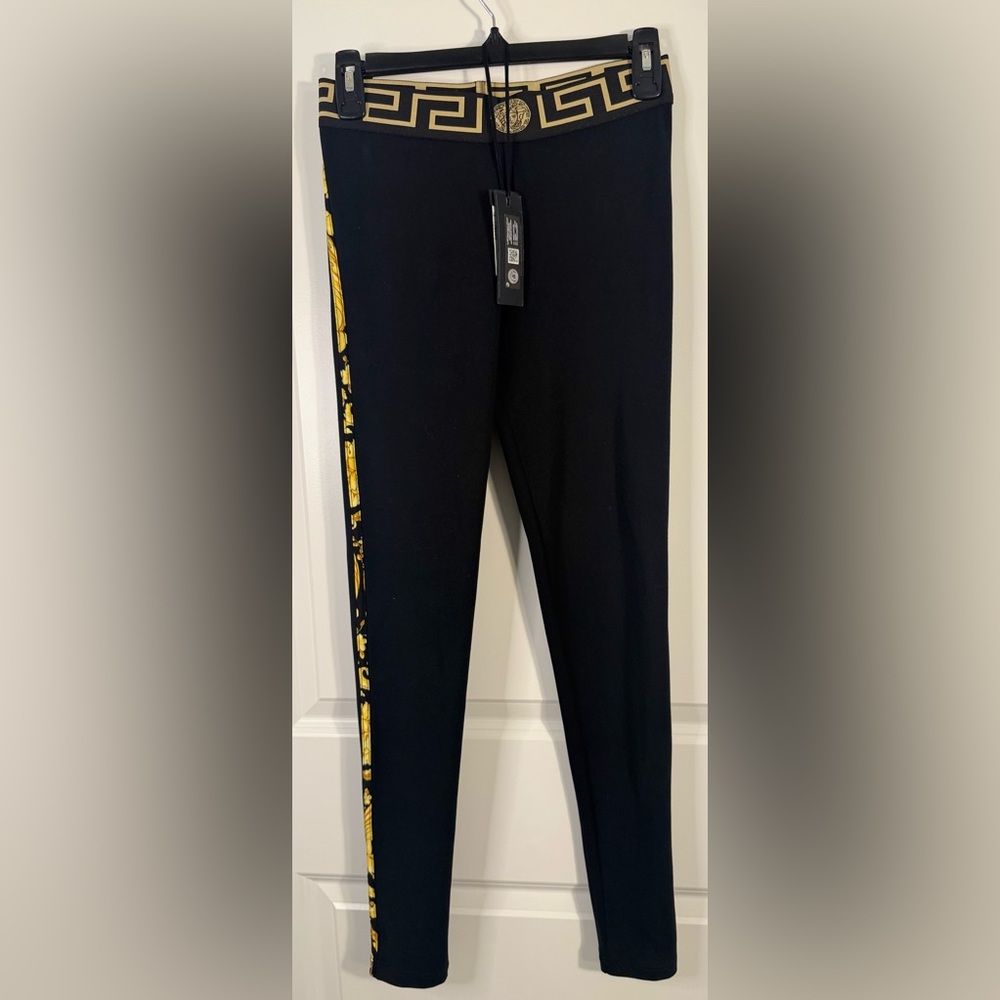Versace Black leggings size 2